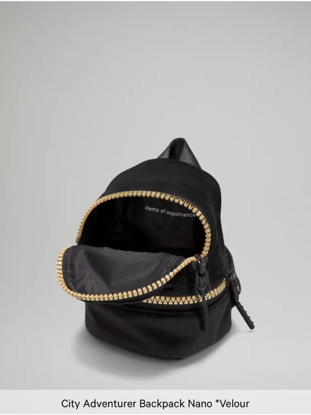 lululemon athletica Mini Backpack Keychain in Black with Gold Hardware - Picture 4 of 11